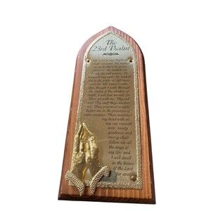 The 23 Psalm Decorative Board with Vintage Metal Homco Plaque